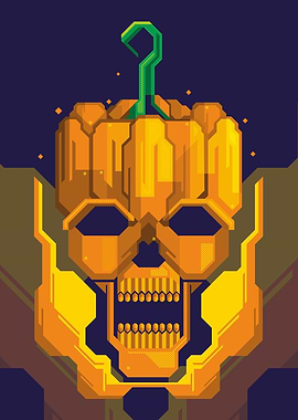 skull pumpkin