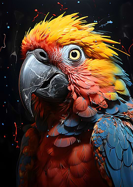 Abstract Parrot Painting