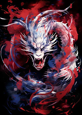 Abstract Dragon Poster