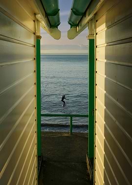 Foil surfing at Langland