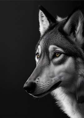 Wolf black and white