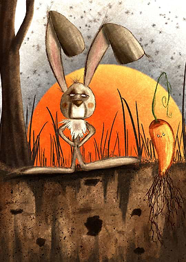 rabbit and carrot glared