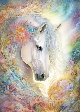Dreamy White Horse