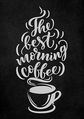 Coffee Quote Vintage Art