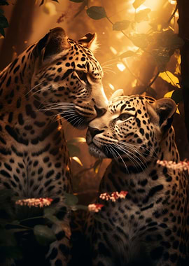 Romantic Loving Leopards