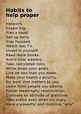 Habits to help proper