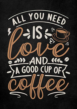 Coffee Quote Vintage Art