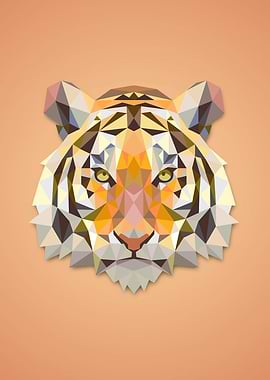 Tiger face Low Poly