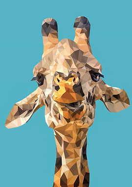 giraffe face Low Poly