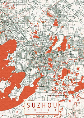 Suzhou City Map Bohemian