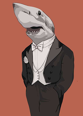 Shark in suit
