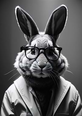 Black and white rabbit