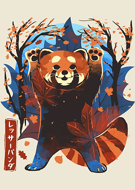 Red Panda in autumn