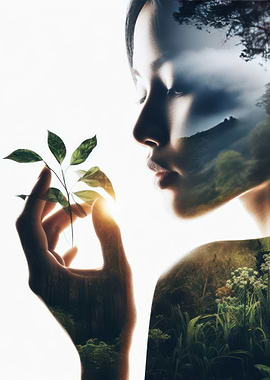 Woman and Nature Harmony