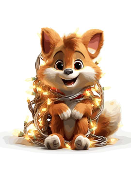 fox In Christmas tree