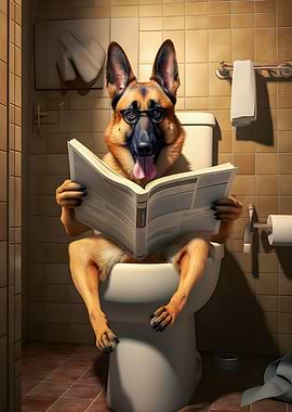 Cute Labrador Dog in toile