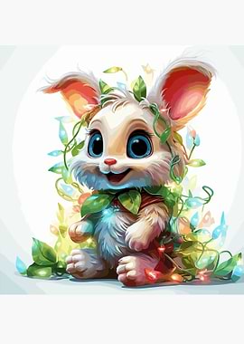 rabbit in Christmas tree