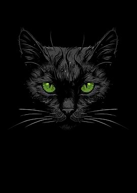 Black Cat Green Eyes
