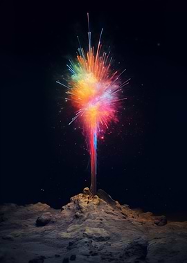Colorful Firework at Space