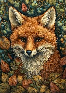 Fox in Whimsical Forest