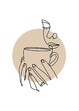 Coffee lline art