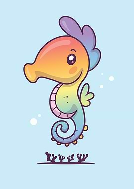 Rainbow Seahorse