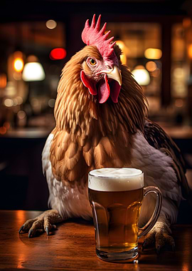 Cheerful Chicken Art