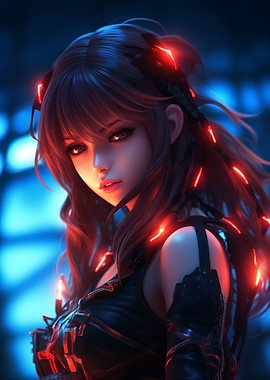 Glowing Fantasy Gamer Girl