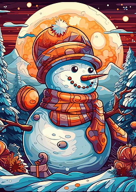 Snowman winter christmas