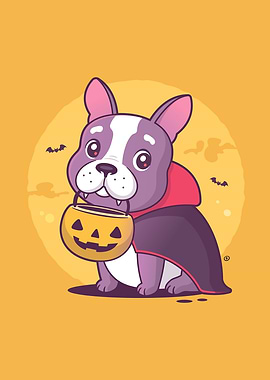 Frenchie Haloween Vampire