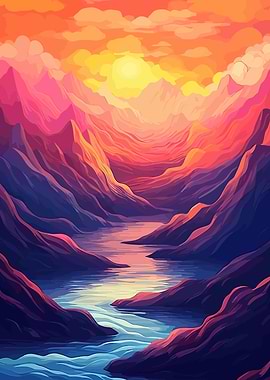 Abstract River Landscape