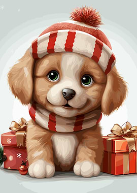 dog cute in Christmas