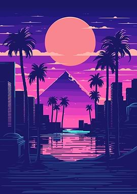Pyramid Synthwave Retro