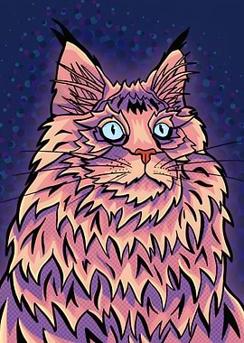 Light pink vibrant cat