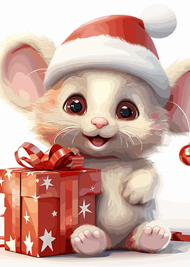 mouse cute in Christmas