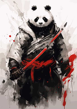 Panda Japanese Painting