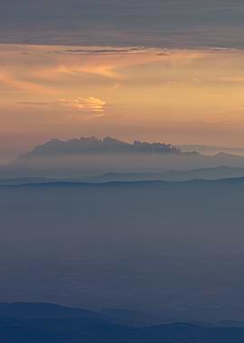 Montserrat over clouds