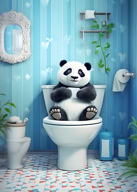 Cute Panda Toilet