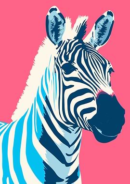 Zebra Risograph Animal