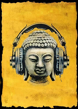 DJ Buddha with Headphones