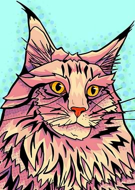 Handsome pink maine coon