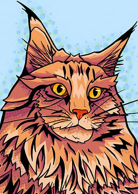 Handsome golden maine coon