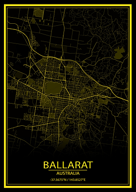 Ballarat AU Yellow Map