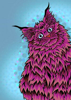 Dark pink curious cat