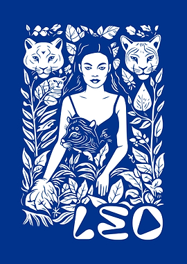 Blue portrait of a Leo