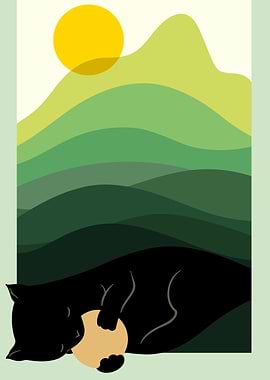 Playful Cat Landscape