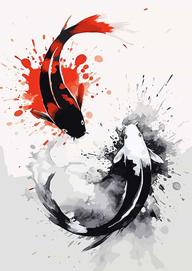 Koi Fish Yin Yang Splash