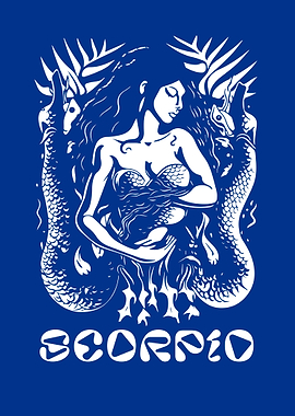 Blue portrait of a Pisces