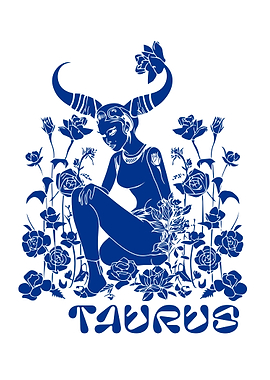 Blue portrait of Taurus