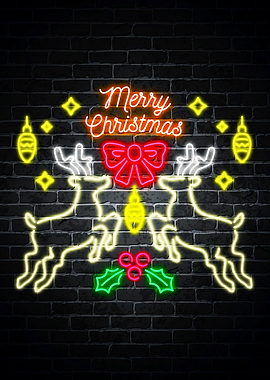 Merry christmas neon light